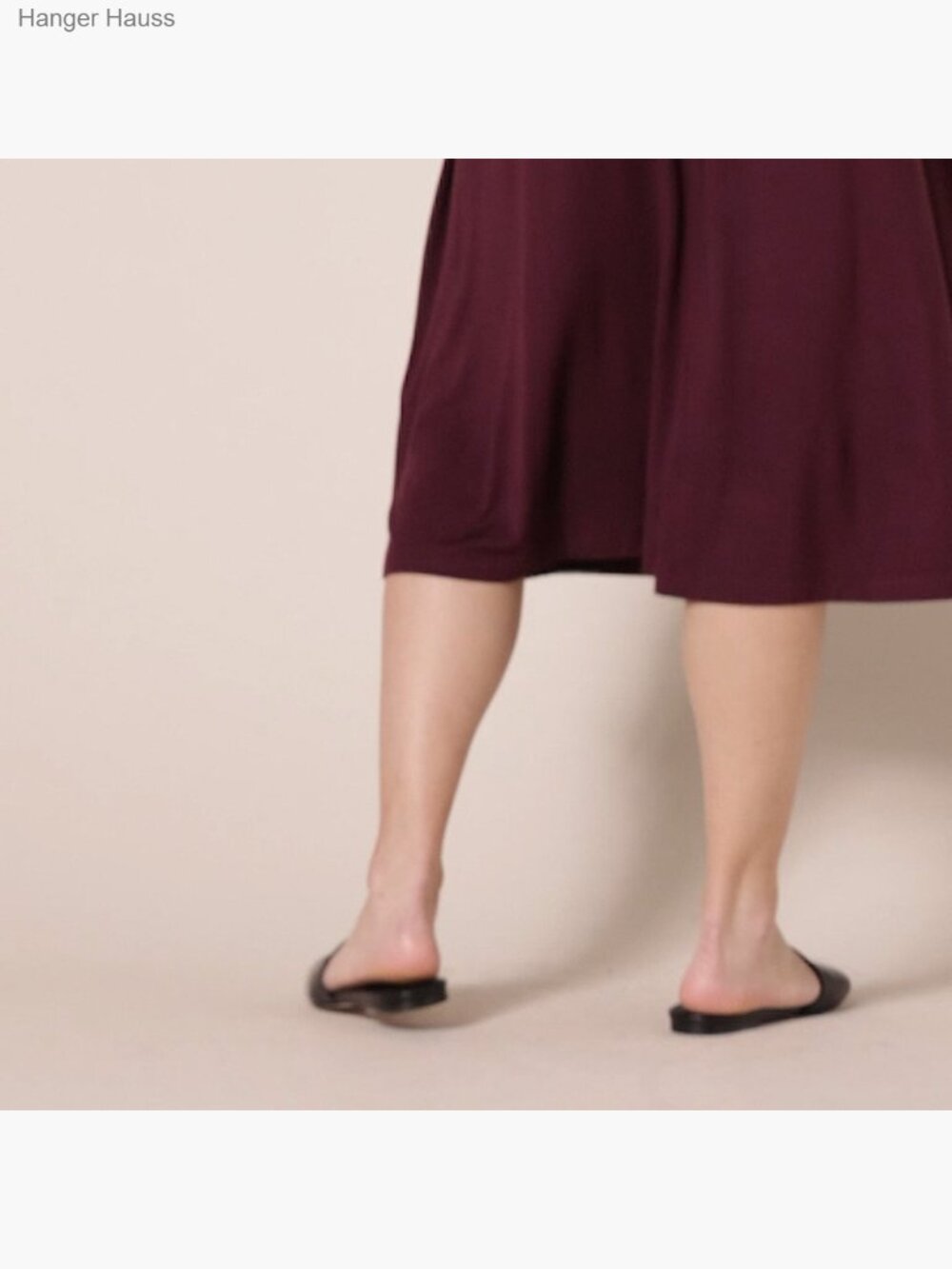 Women's Jersey Pull On Midi Skirt with Pockets - Picture 5 of 5
